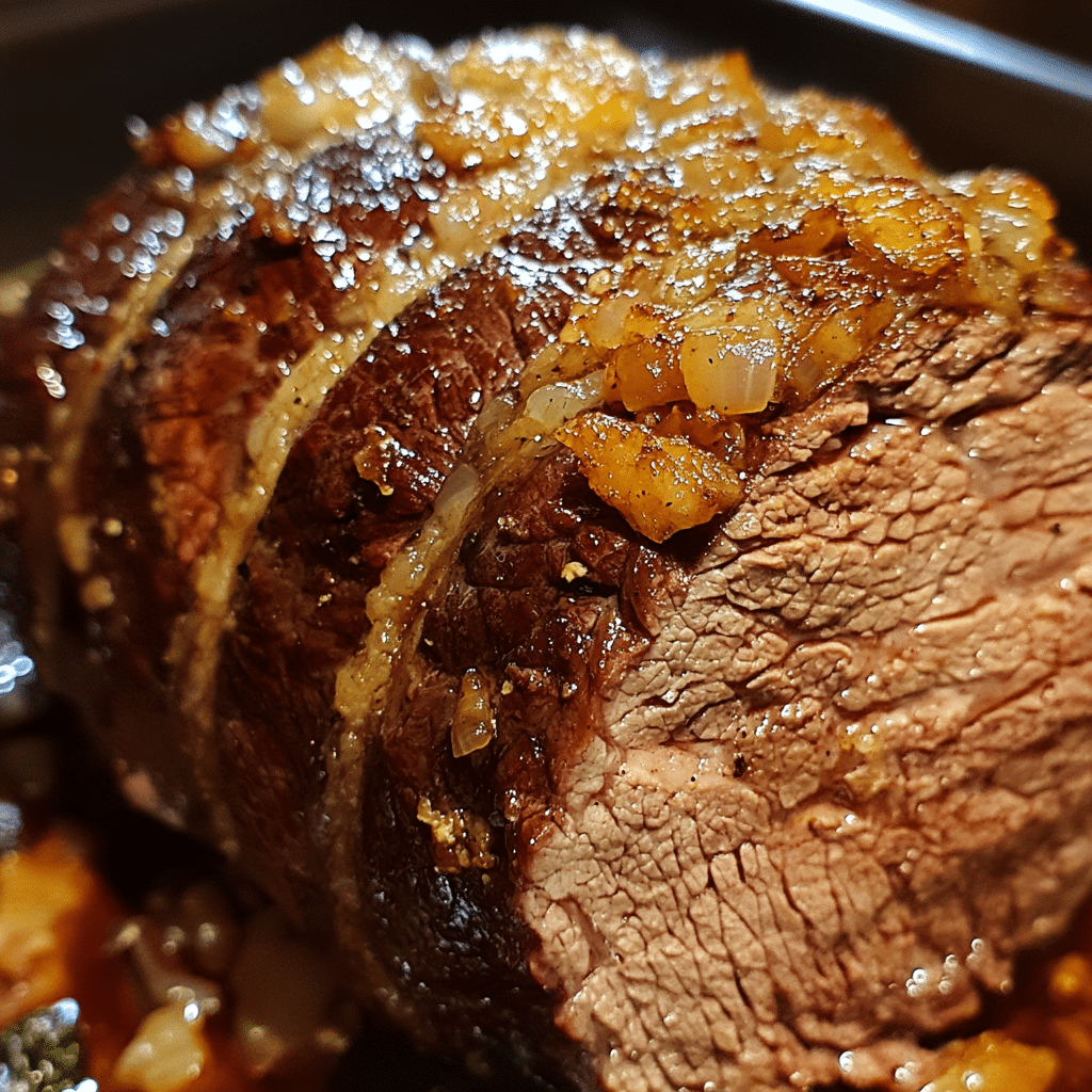 Beef tenderloin roast with a crispy golden crust