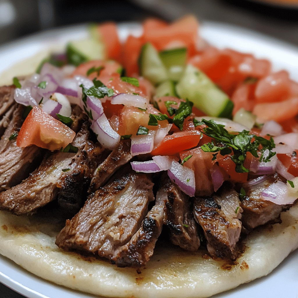 Greek lamb gyro with fresh toppings