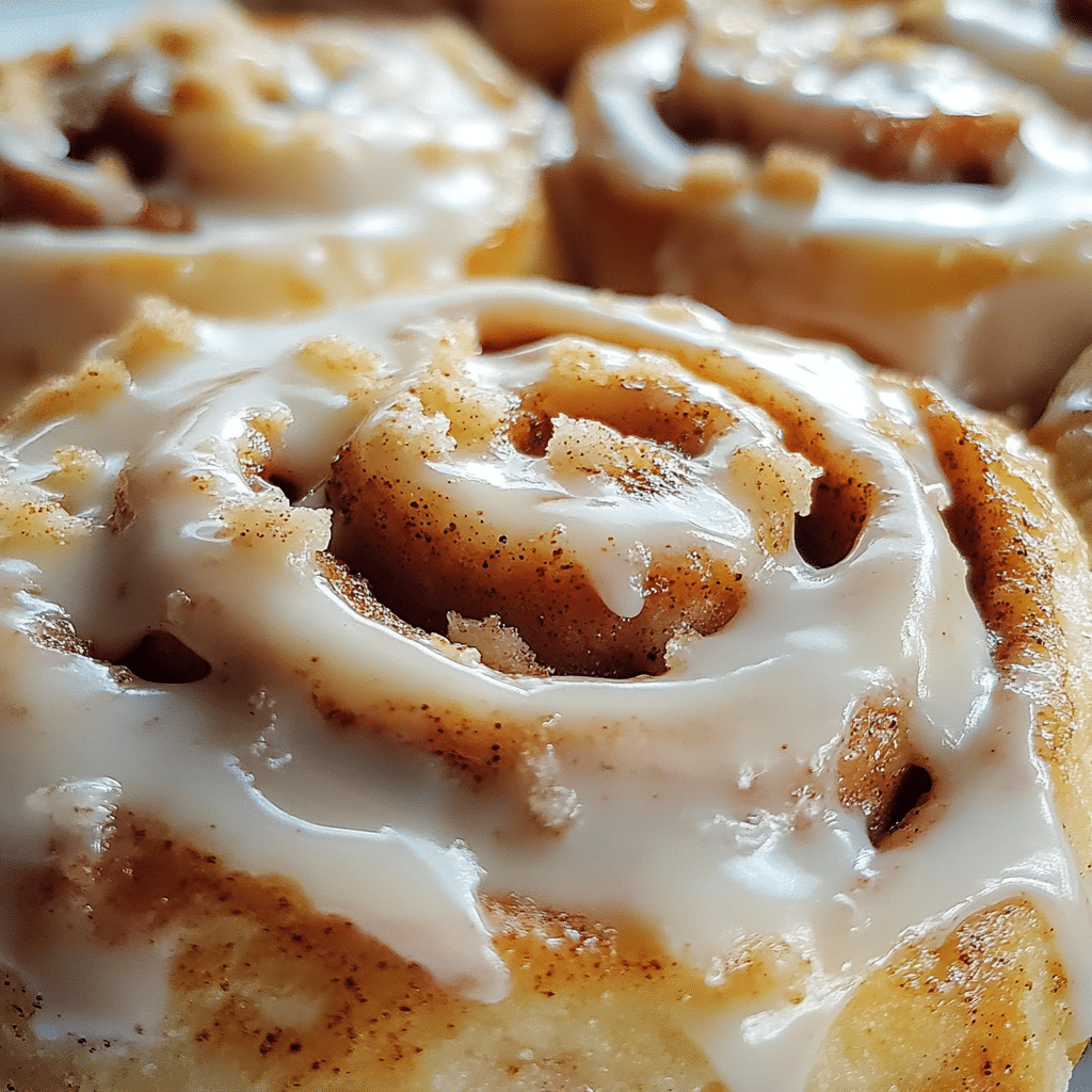 A fresh homemade cinnamon roll with icing