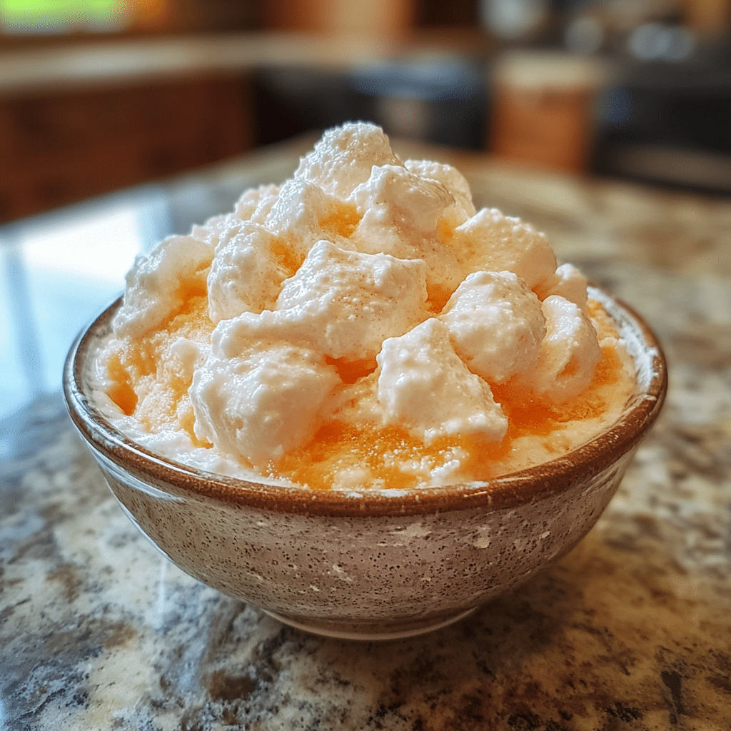 Homemade easy sherbet punch recipe in a serving dish in a bright kitchen