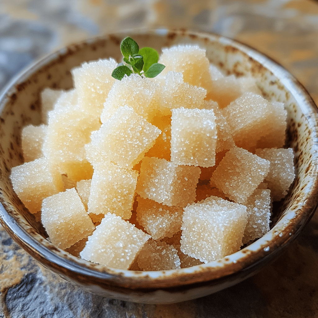 Homemade irresistible sugar in a serving dish in a bright kitchen