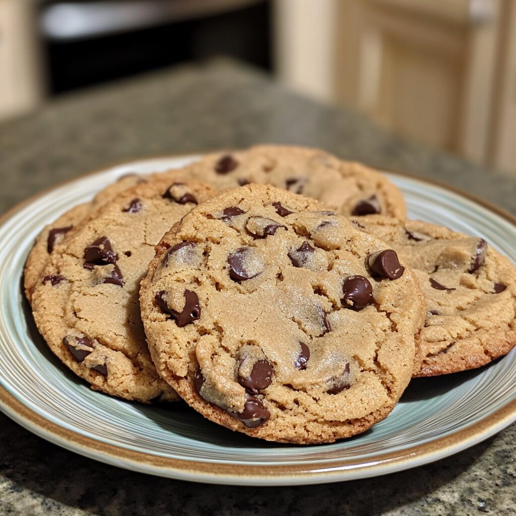 Amazing Peanut Butter Chocolate Chip Cookies served on a plate in natural light