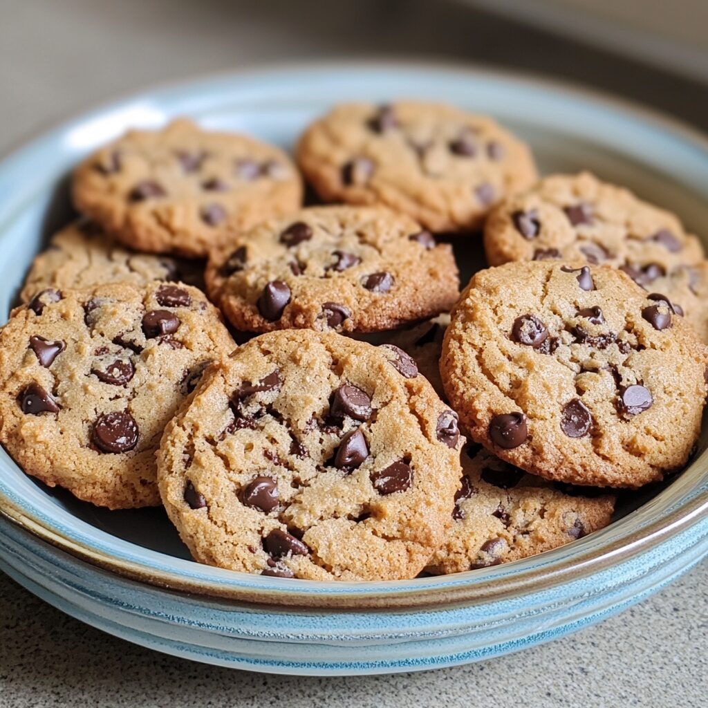 American Chocolate Chip Cookies Recipe served on a plate in natural light
