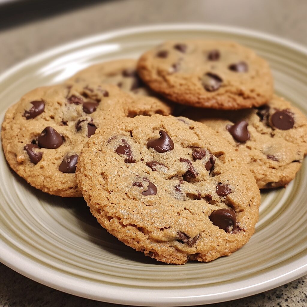 Bakery-Style Chocolate Chip Cookies 🍫 served on a plate in natural light