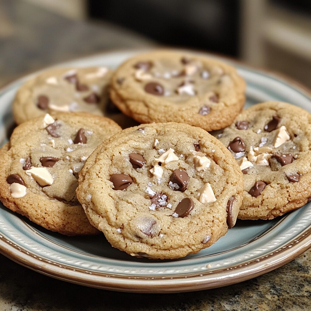 Best Chocolate Chip Cookie Recipe For Moist, Delicious Homemade Treats served on a plate in natural light