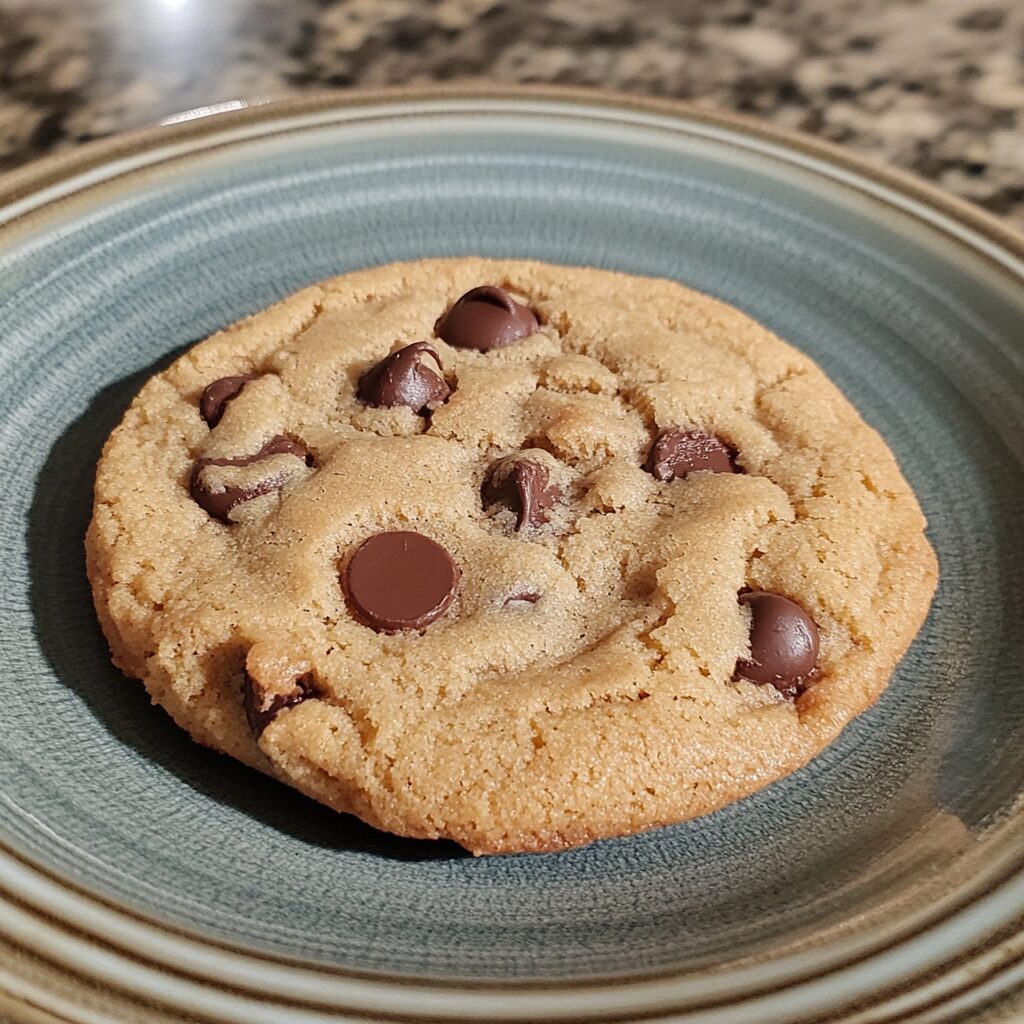 Best Giant Chocolate Chip Cookie served on a plate in natural light