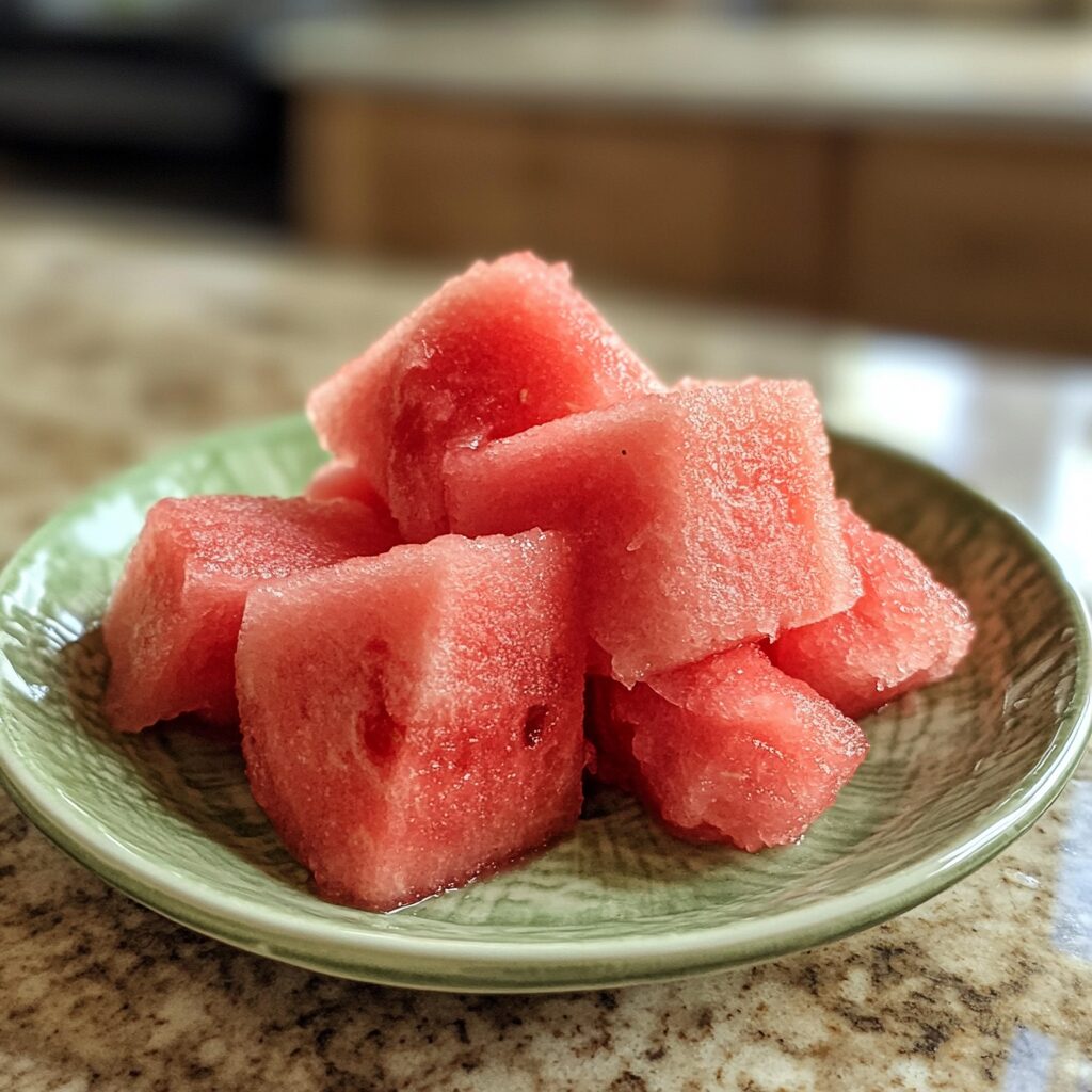 Best Watermelon Slushie Recipe served on a plate in natural light