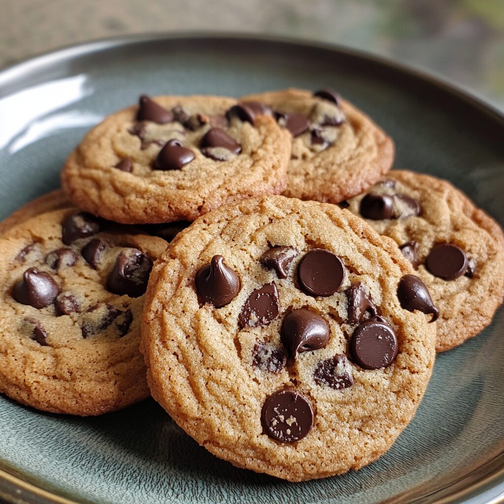 Brown Butter Chocolate Chip Cookies that Wow Your Taste Buds! served on a plate in natural light
