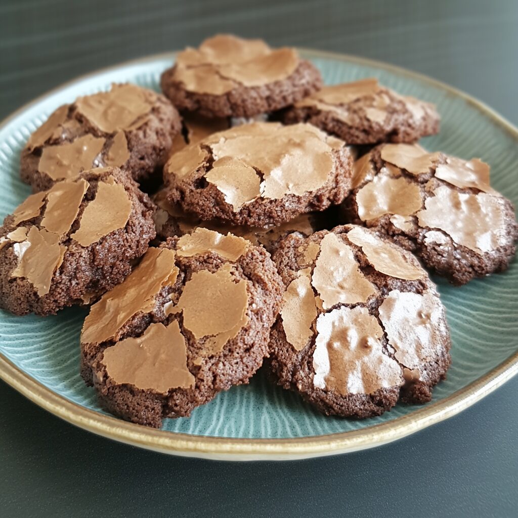 Brownie Cookies- In Bloom Bakery served on a plate in natural light