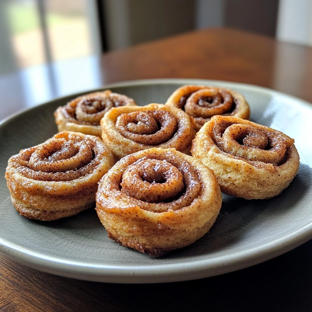 Cinnamon Roll Cookies That Taste Just Like the Real Thing served on a plate in natural light