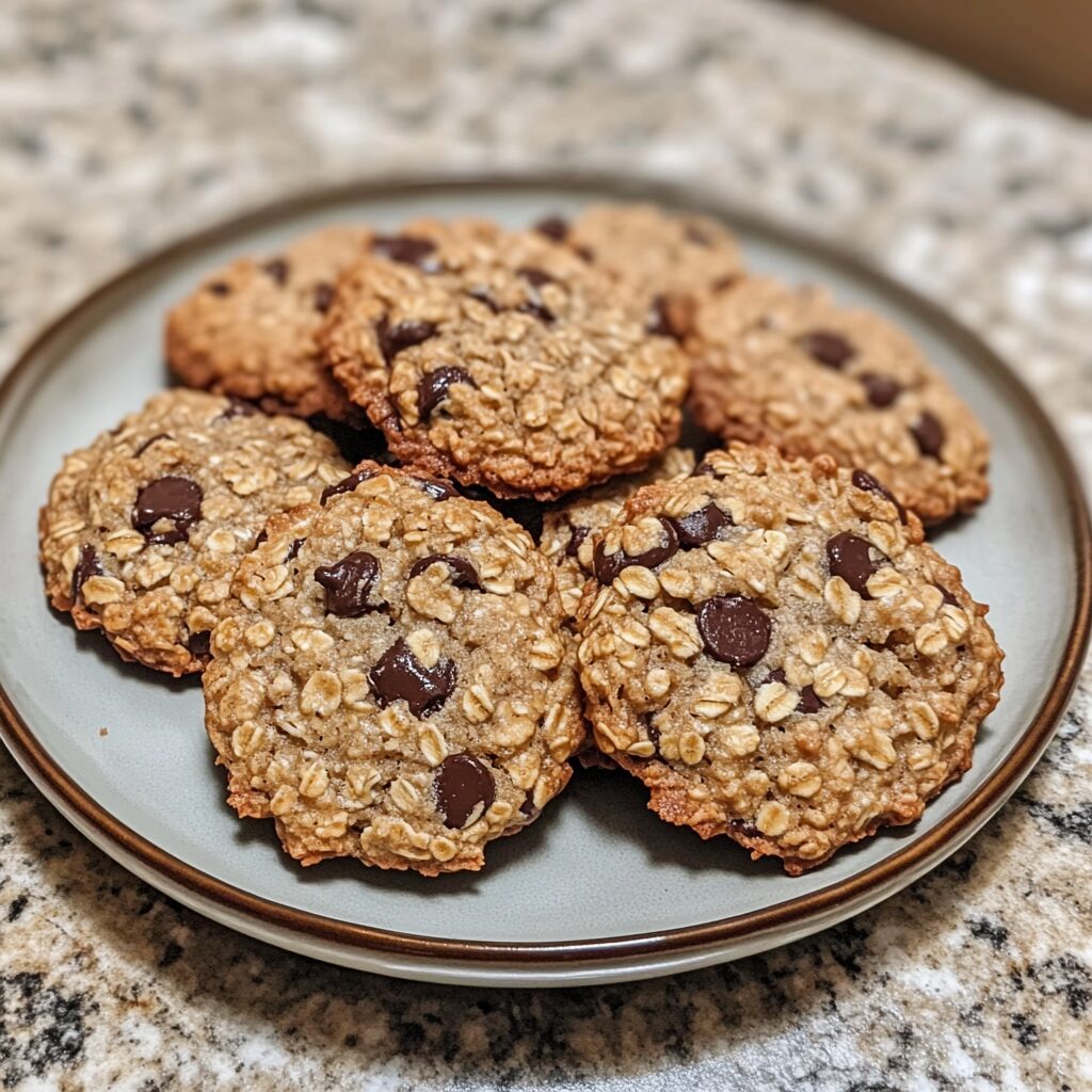 Easy & Healthy Oatmeal Chocolate Chip Cookies Recipe Amy's Healthy Baking served on a plate in natural light