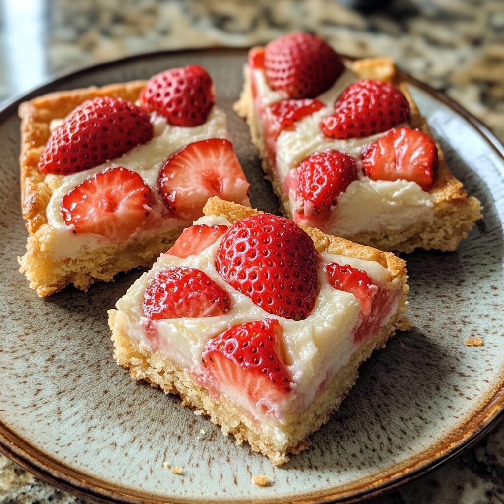 Easy Strawberry Shortcake Bars Recipe Delicious Summer Dessert Ideas & Tips served on a plate in natural light