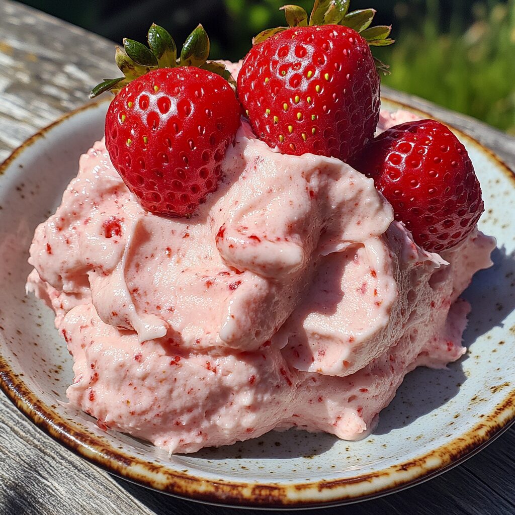 Fresh Strawberry Buttercream Recipe! served on a plate in natural light