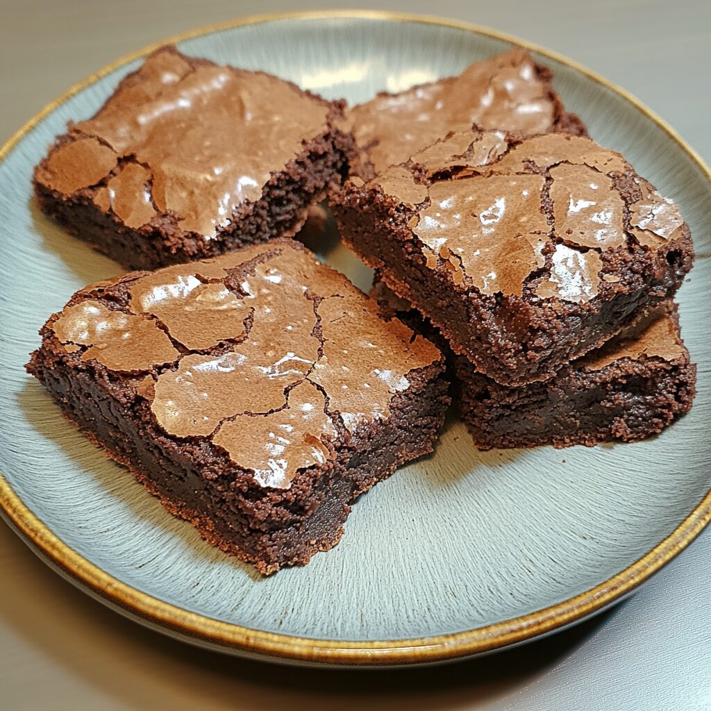 Fudgy Chocolate Brownie Cookies served on a plate in natural light