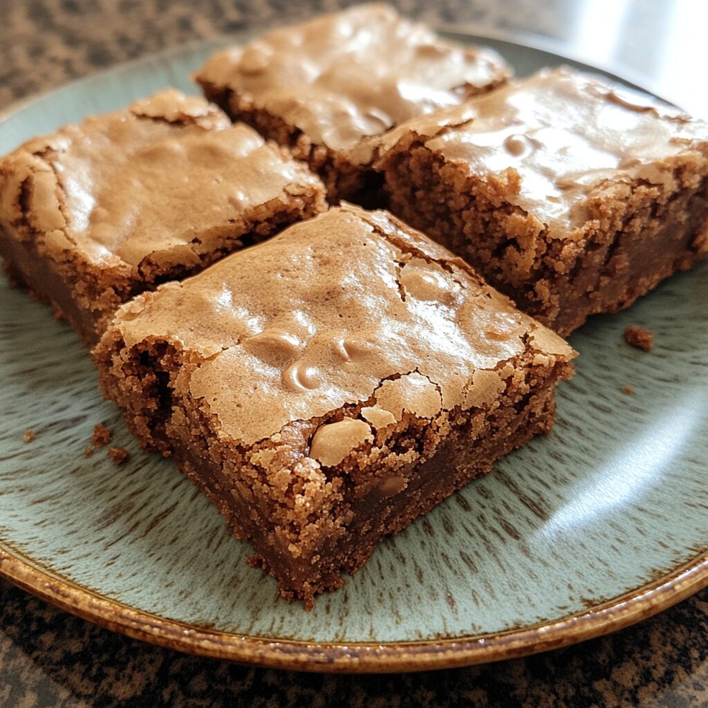 One-Bowl Classic Blondies Recipe served on a plate in natural light