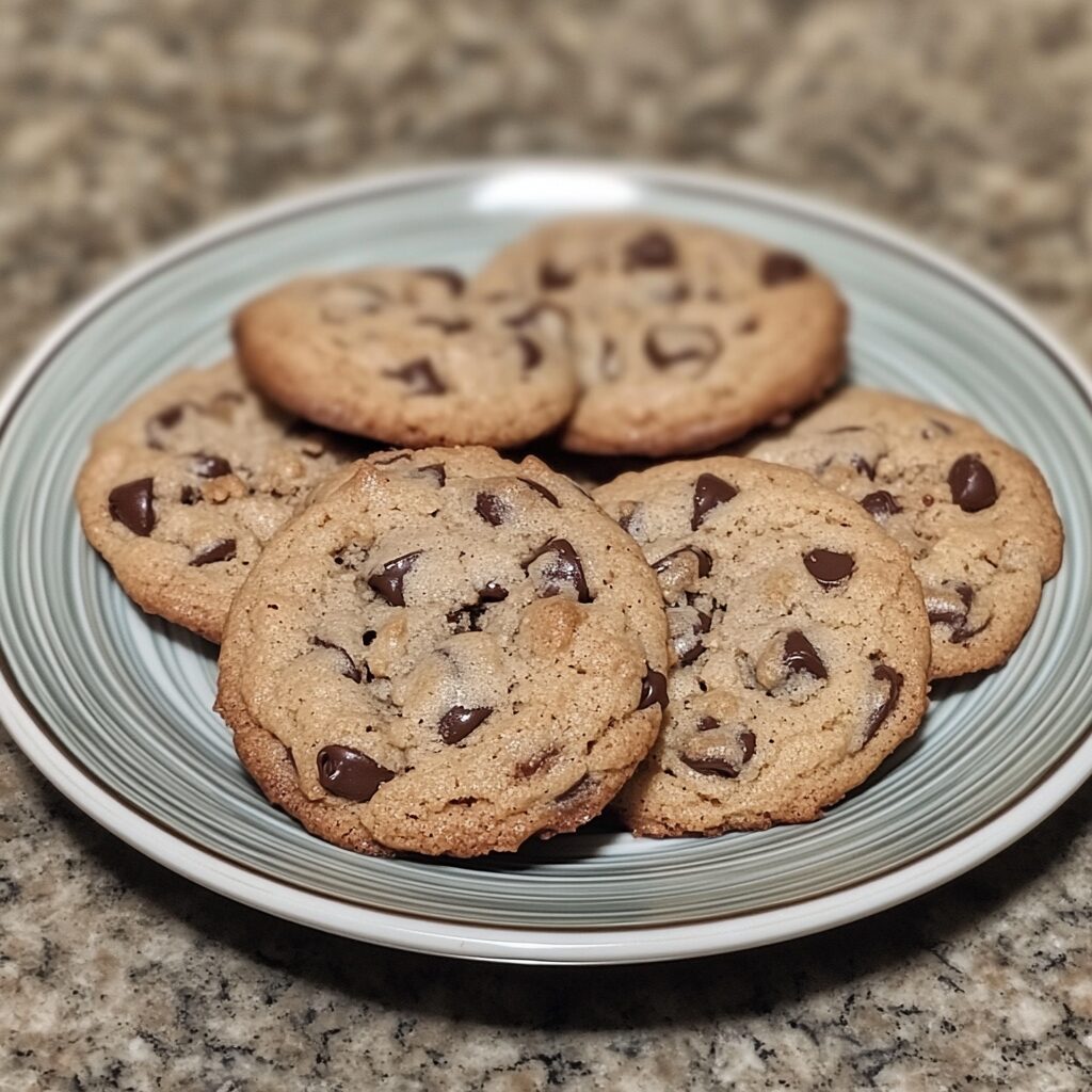 Small Batch Chocolate Chip Cookies served on a plate in natural light