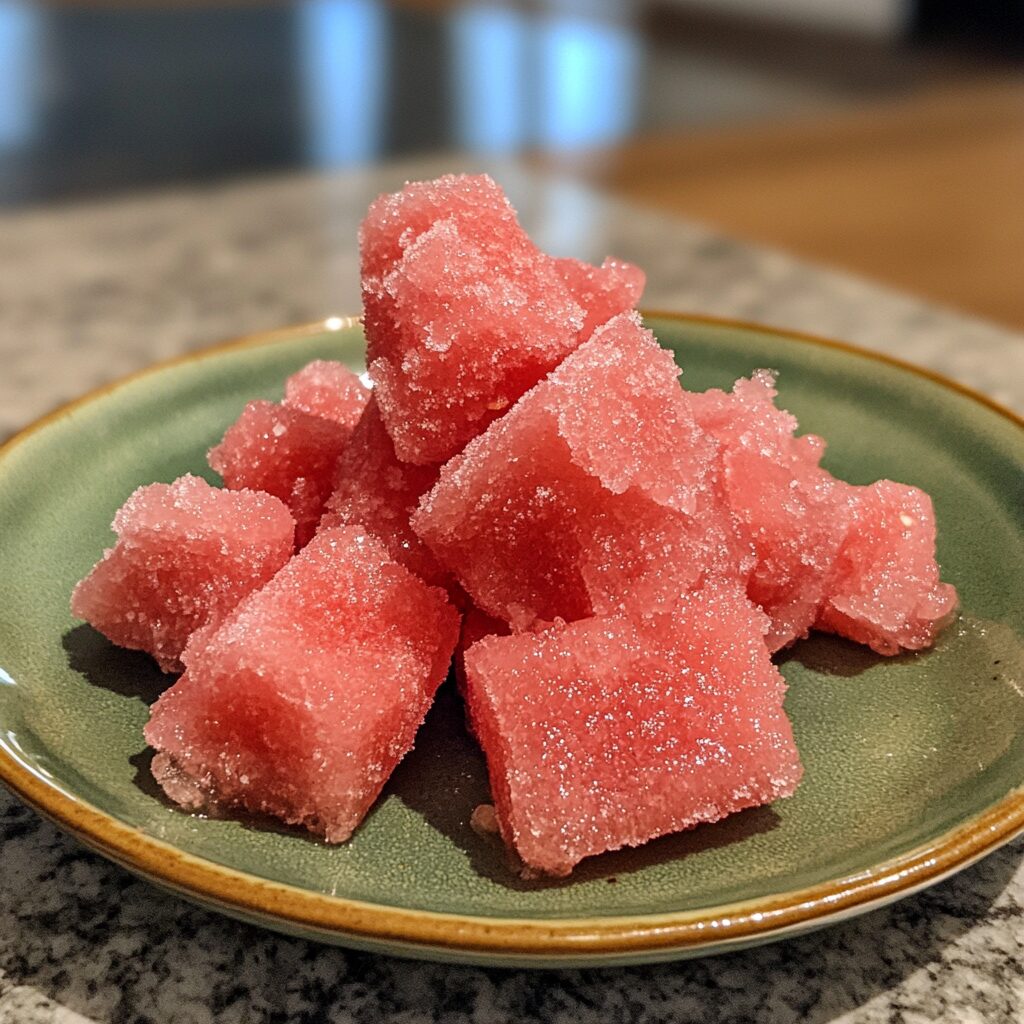 The BEST Frozen Watermelon Lemonade served on a plate in natural light