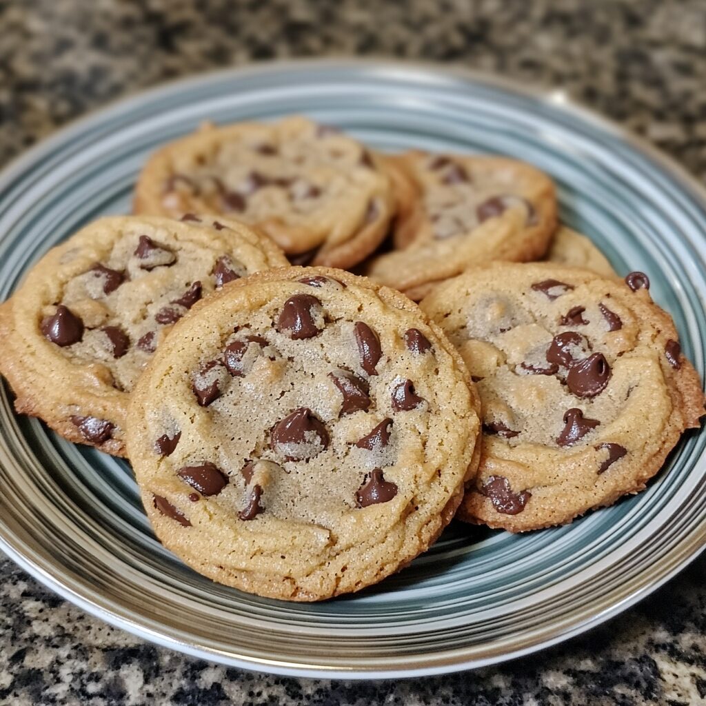 The Best Chewy Chocolate Chip Cookies Food By Remi served on a plate in natural light