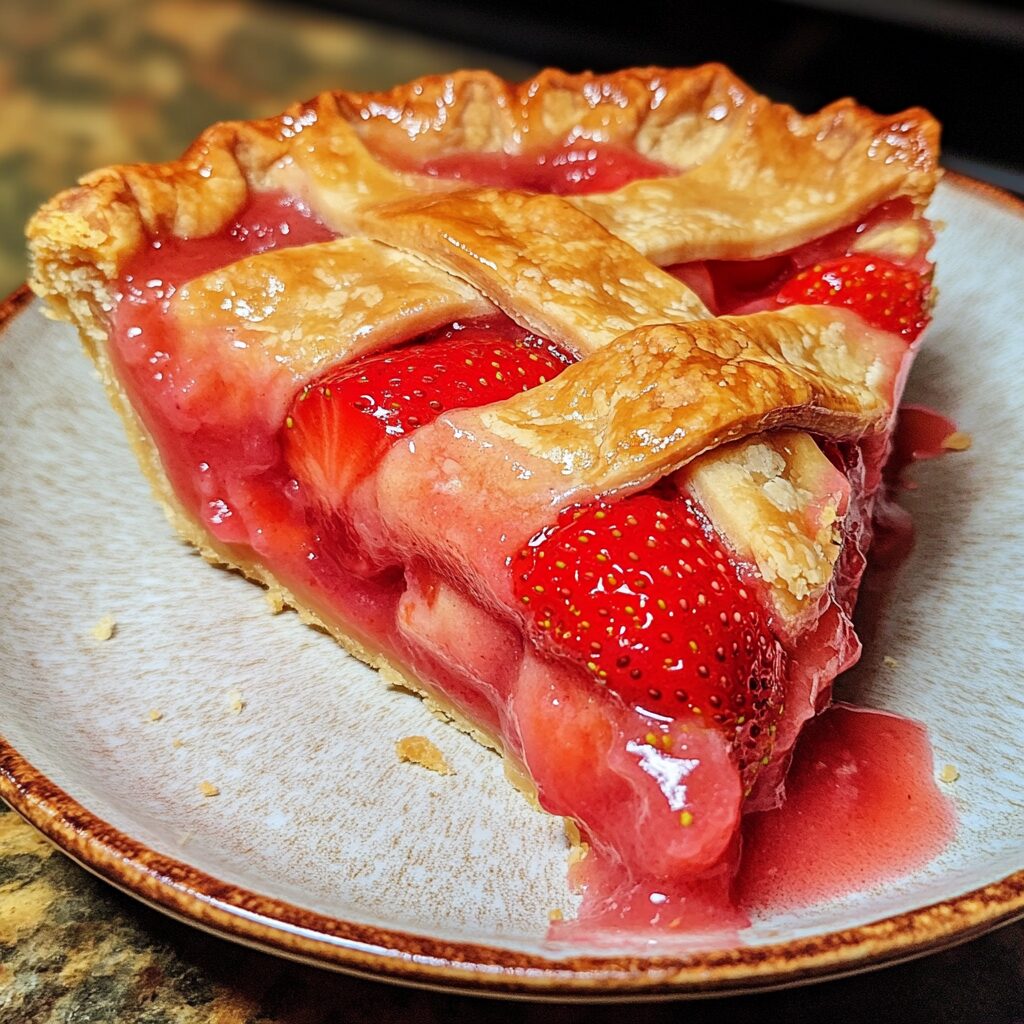 The Best Copycat Shoney's Strawberry Pie Recipe served on a plate in natural light