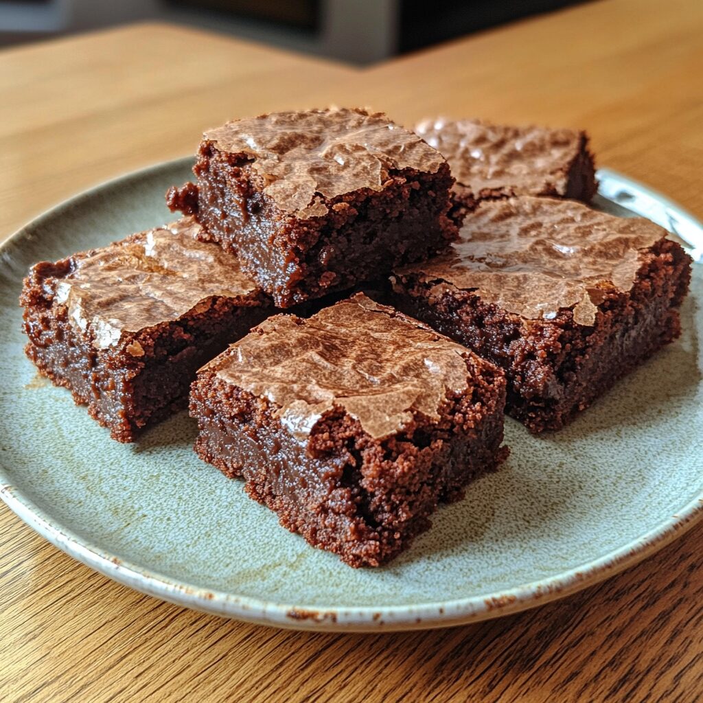 The Best Fudgy Chewy Browkies (Brookies) served on a plate in natural light