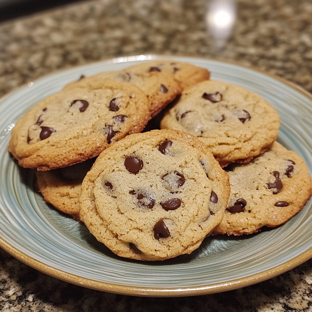 The Levain bakery style choc chip cookie recipe! served on a plate in natural light