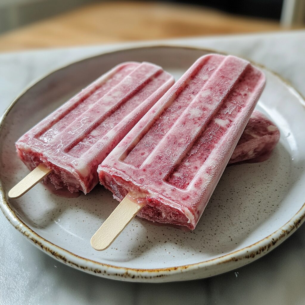 The prettiest popsicles you'll eat this season! served on a plate in natural light