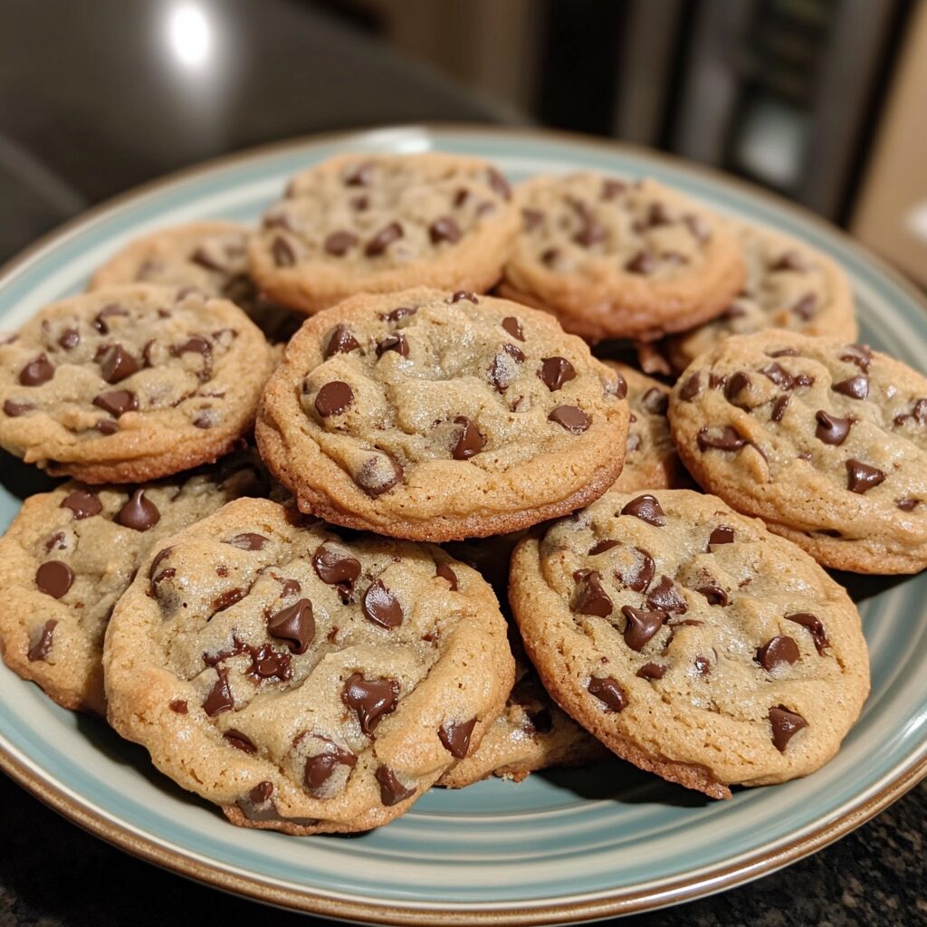 Ultimate Easy Chocolate Chip Cookies Recipe served on a plate in natural light