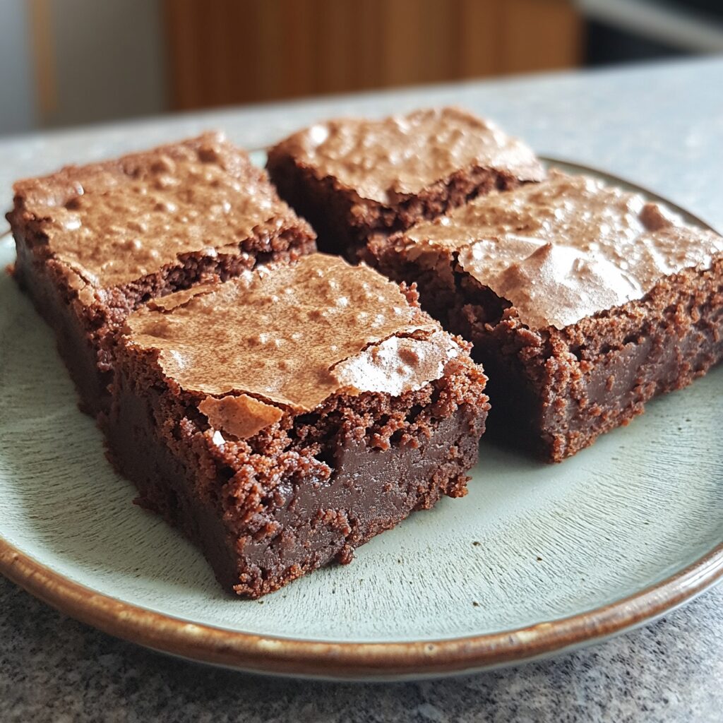 Ultimate Fudgy Brownies Recipe served on a plate in natural light