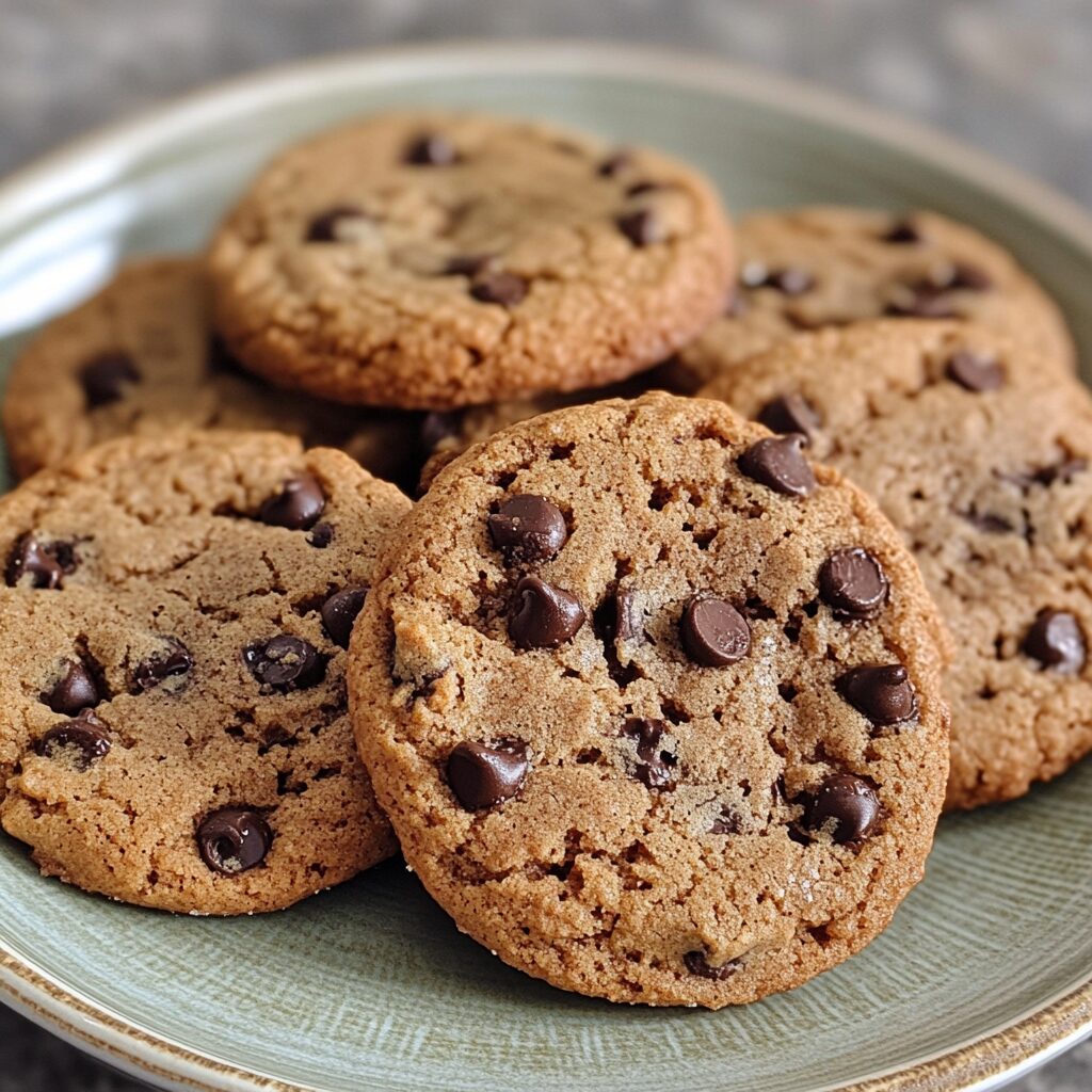Vietnamese Cinnamon Chocolate Chip Cookies served on a plate in natural light