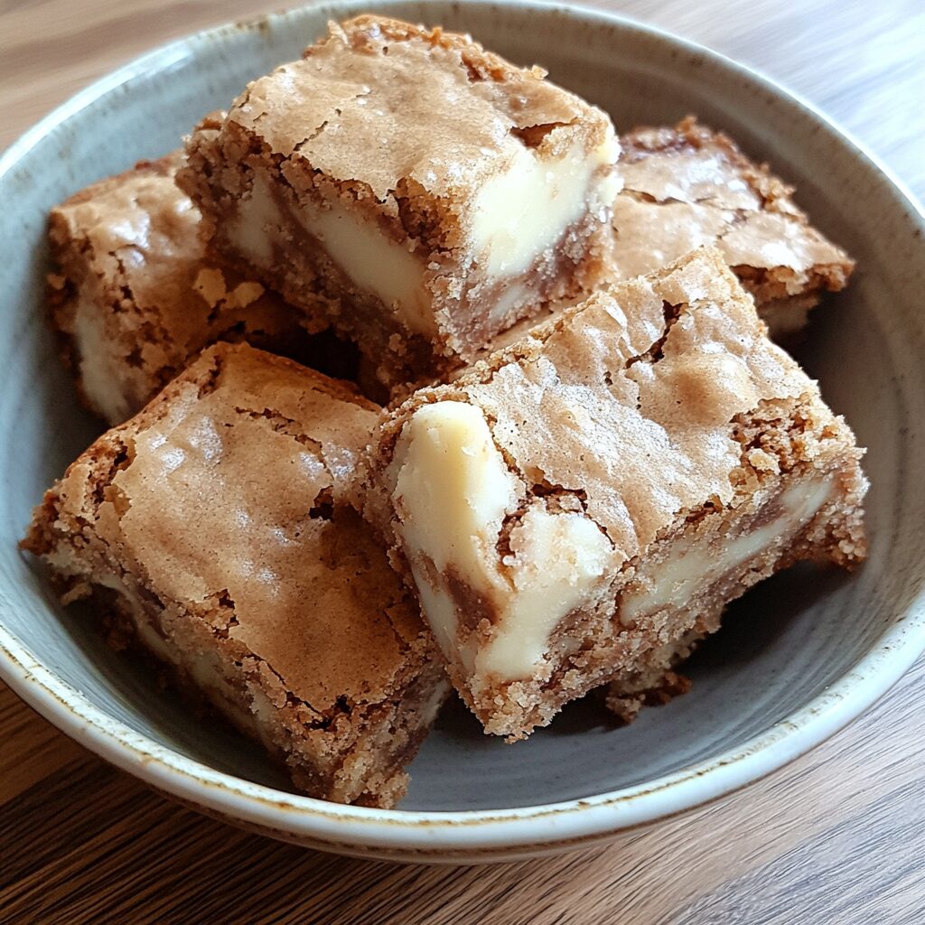 White Chocolate Blondies Recipe (One Bowl) served on a plate in natural light
