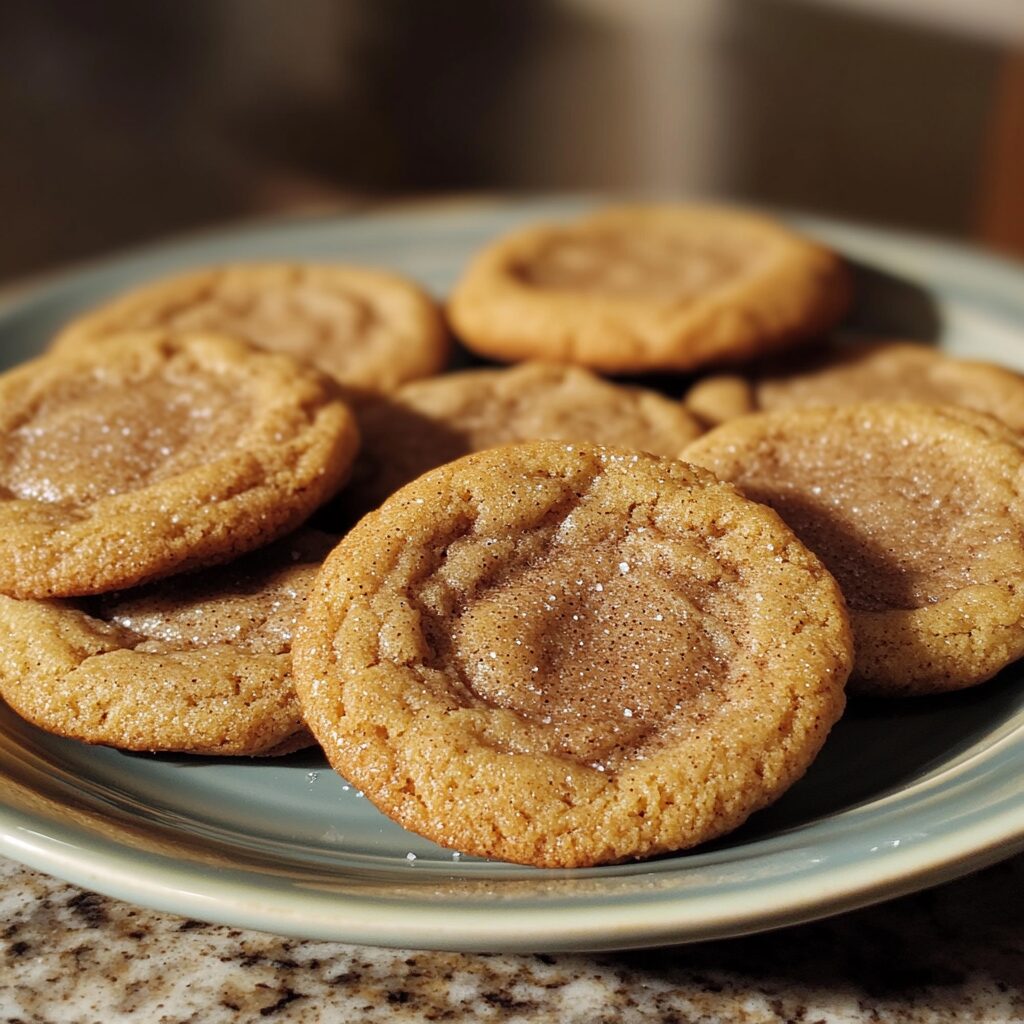 Buttery Brown Sugar Cinnamon Cookies served on a plate in natural light