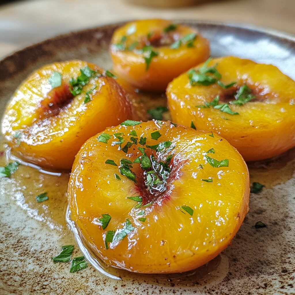 Baked Peaches served fresh with rich texture and inviting color
