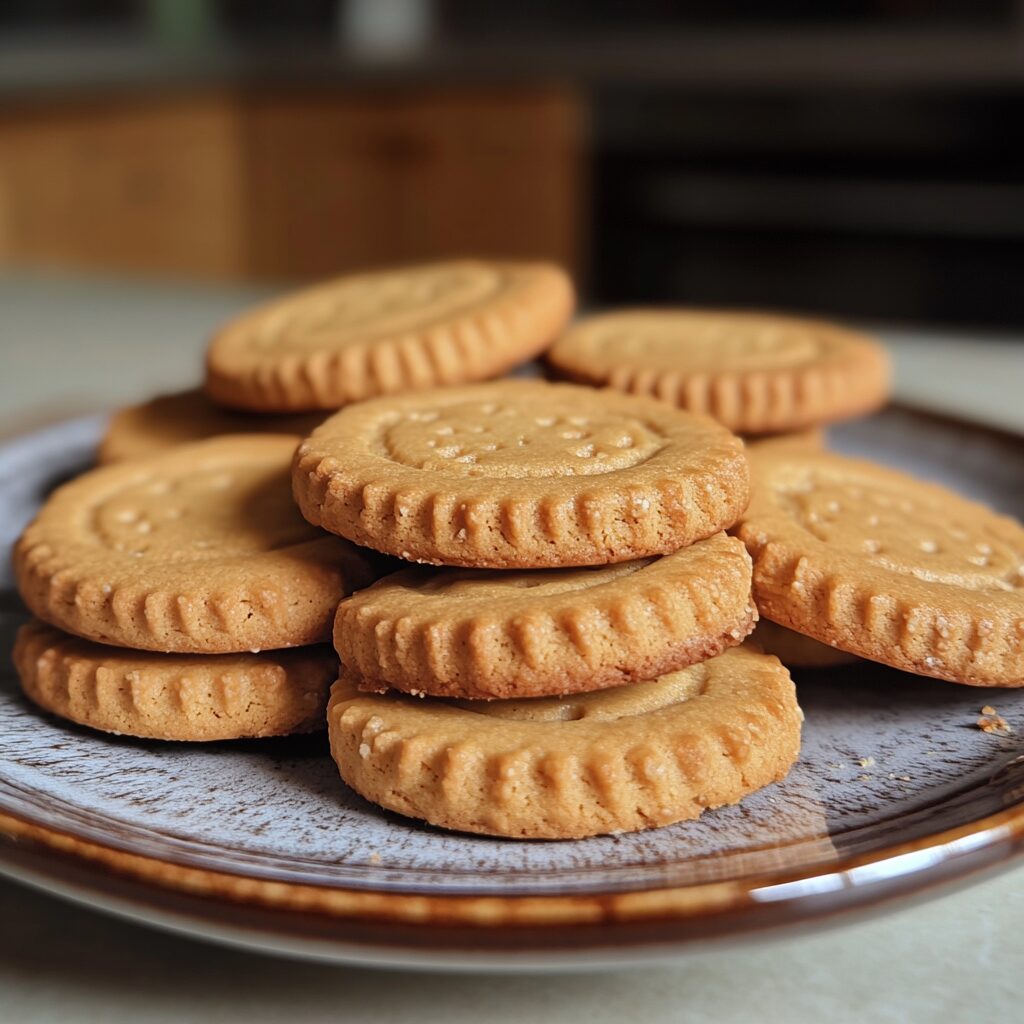 Biscoff Butter Cookies served on a plate in natural light