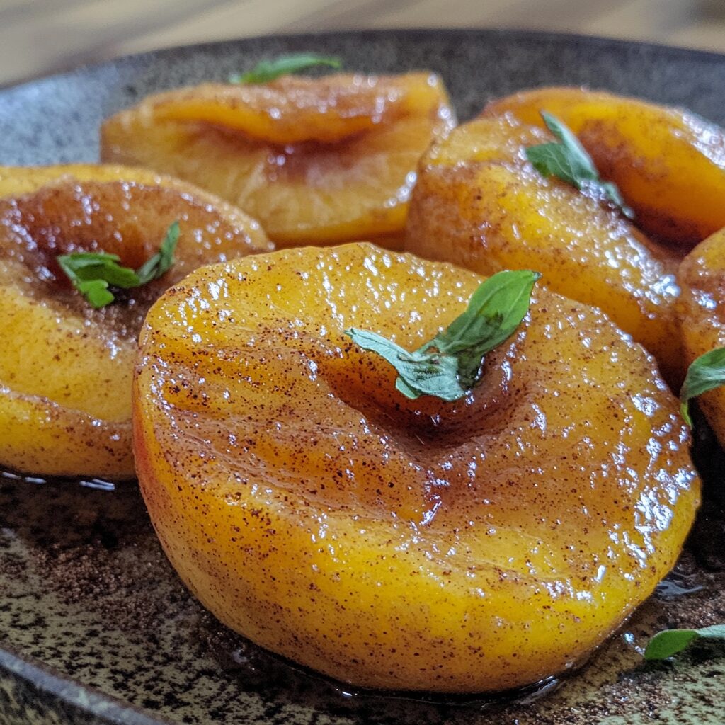 Cinnamon Sugar Baked Peaches served fresh with rich texture and inviting color