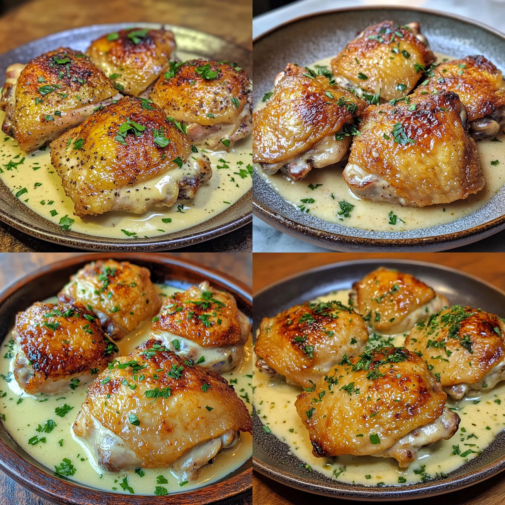Creamy Oven Baked Chicken Thighs served fresh with rich texture and inviting color