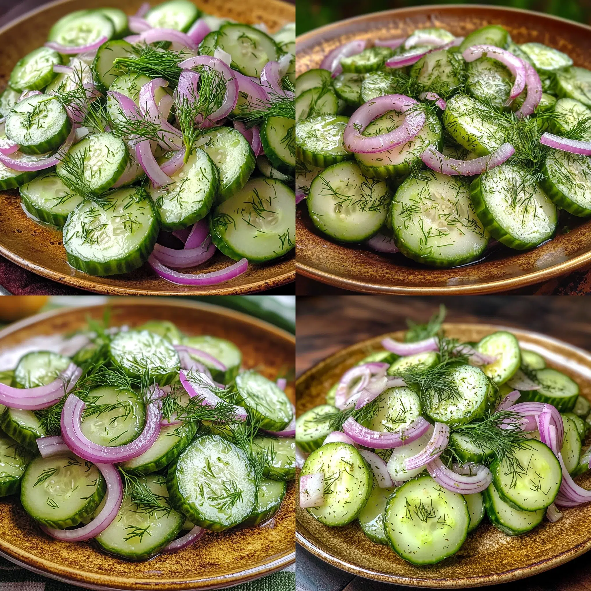 Cucumber Salad with Fresh Dill and Red Onion served fresh with rich texture and inviting color