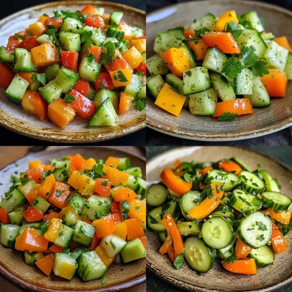 Cucumber and Sweet Pepper Salad served fresh with rich texture and inviting color