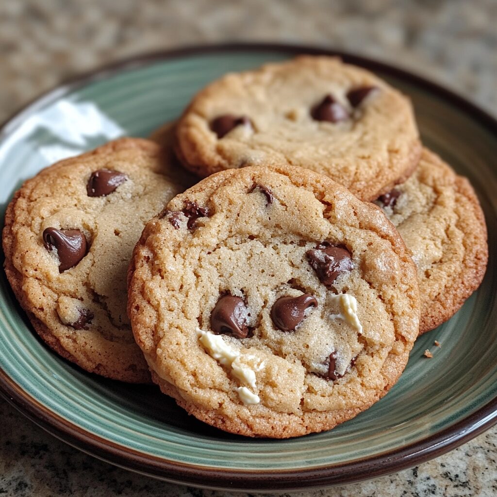 Delicious Cream Cheese Chocolate Chip Cookies You'll Love served on a plate in natural light