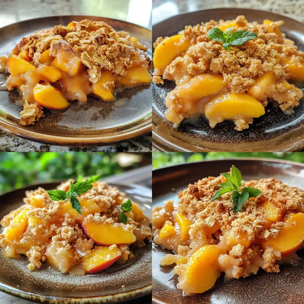 Fresh Peach Crisp Recipe served fresh with rich texture and inviting color