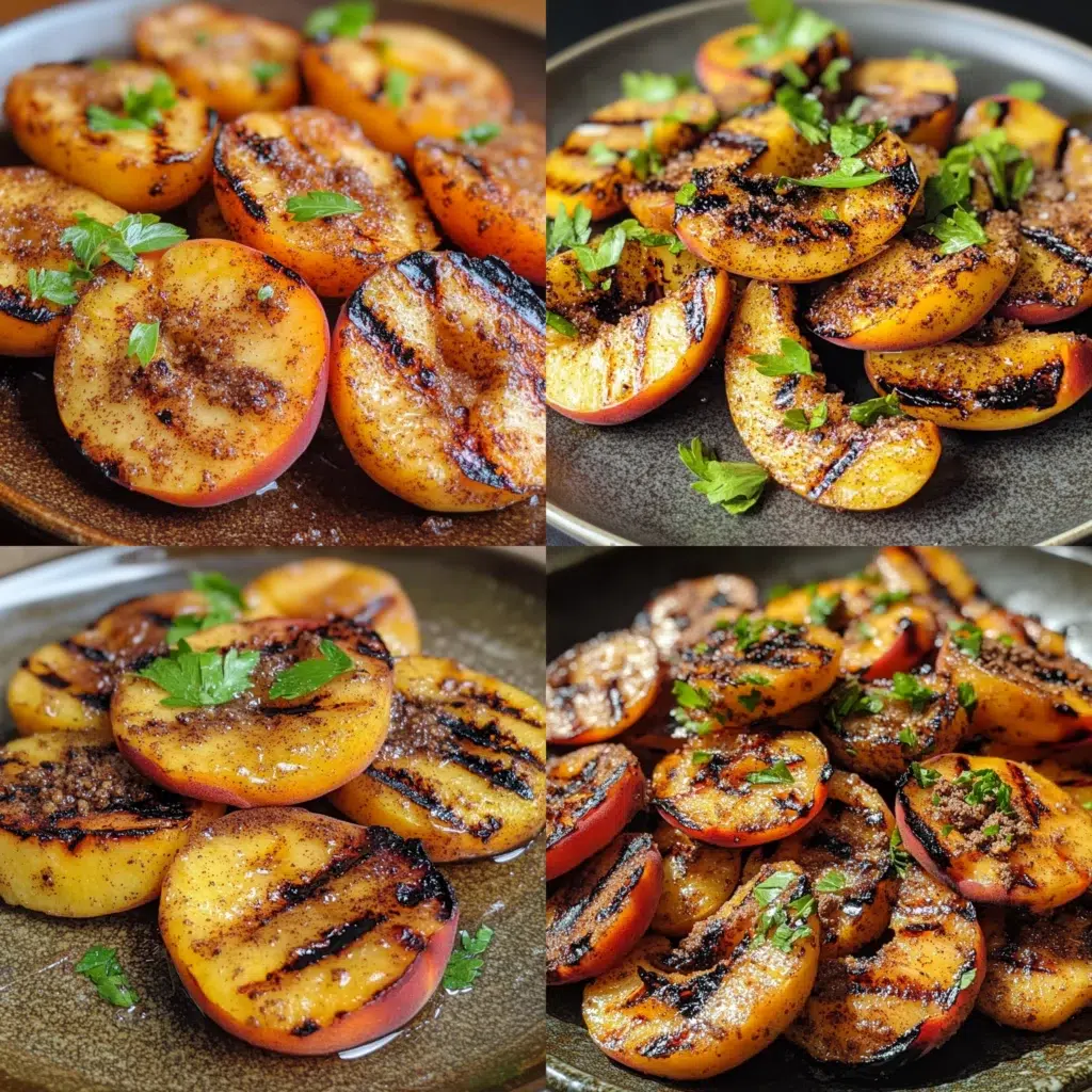 Grilled Peaches with Cinnamon and Brown Sugar served fresh with rich texture and inviting color