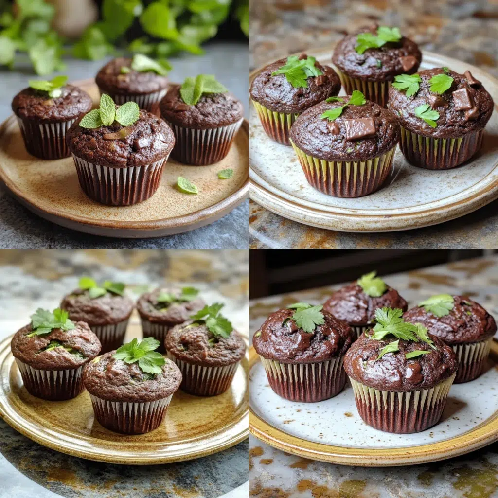 Healthy & Moist Chocolate Zucchini Muffins served fresh with rich texture and inviting color