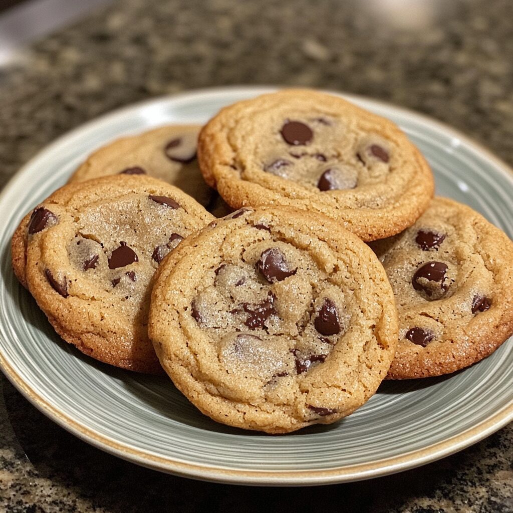 OMG Soft Batch Chocolate Chip Cookies (Pure Nirvana!) served on a plate in natural light