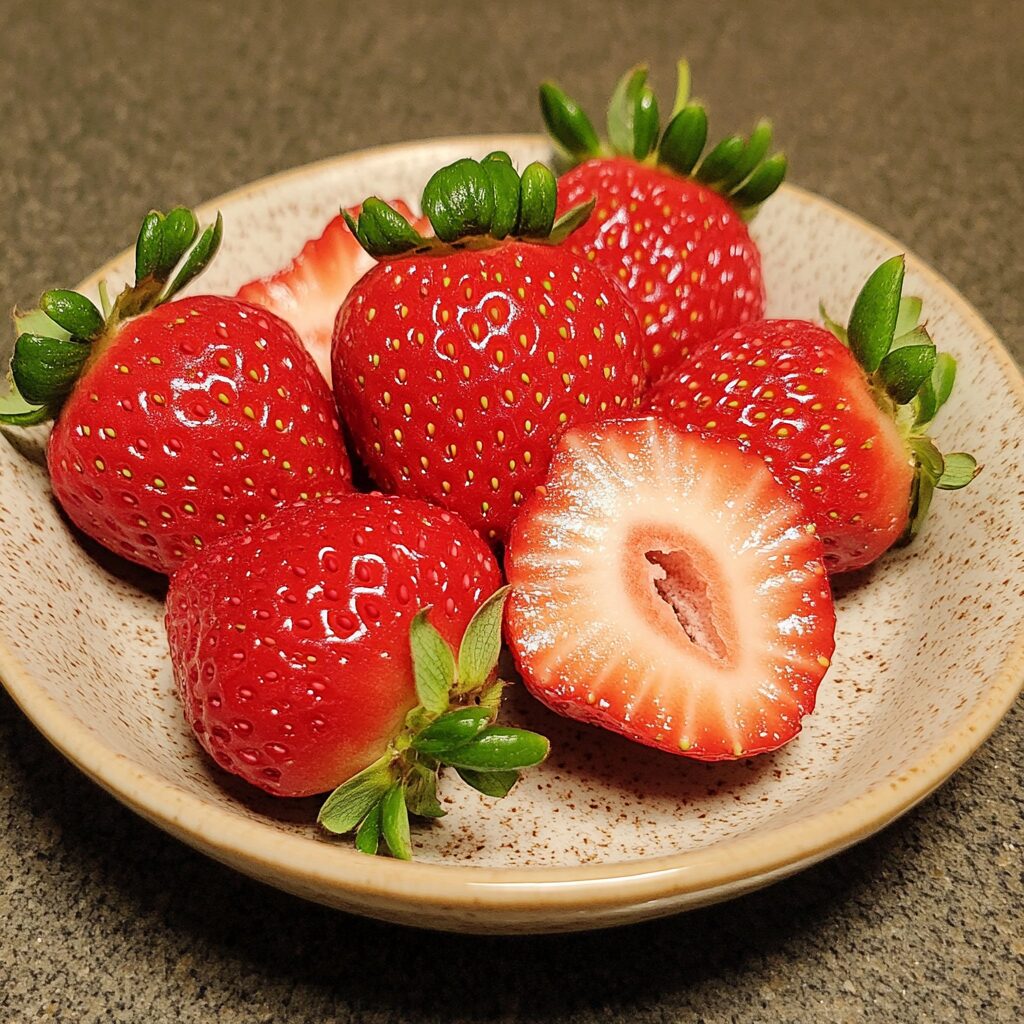 Strawberry Heaven served on a plate in natural light