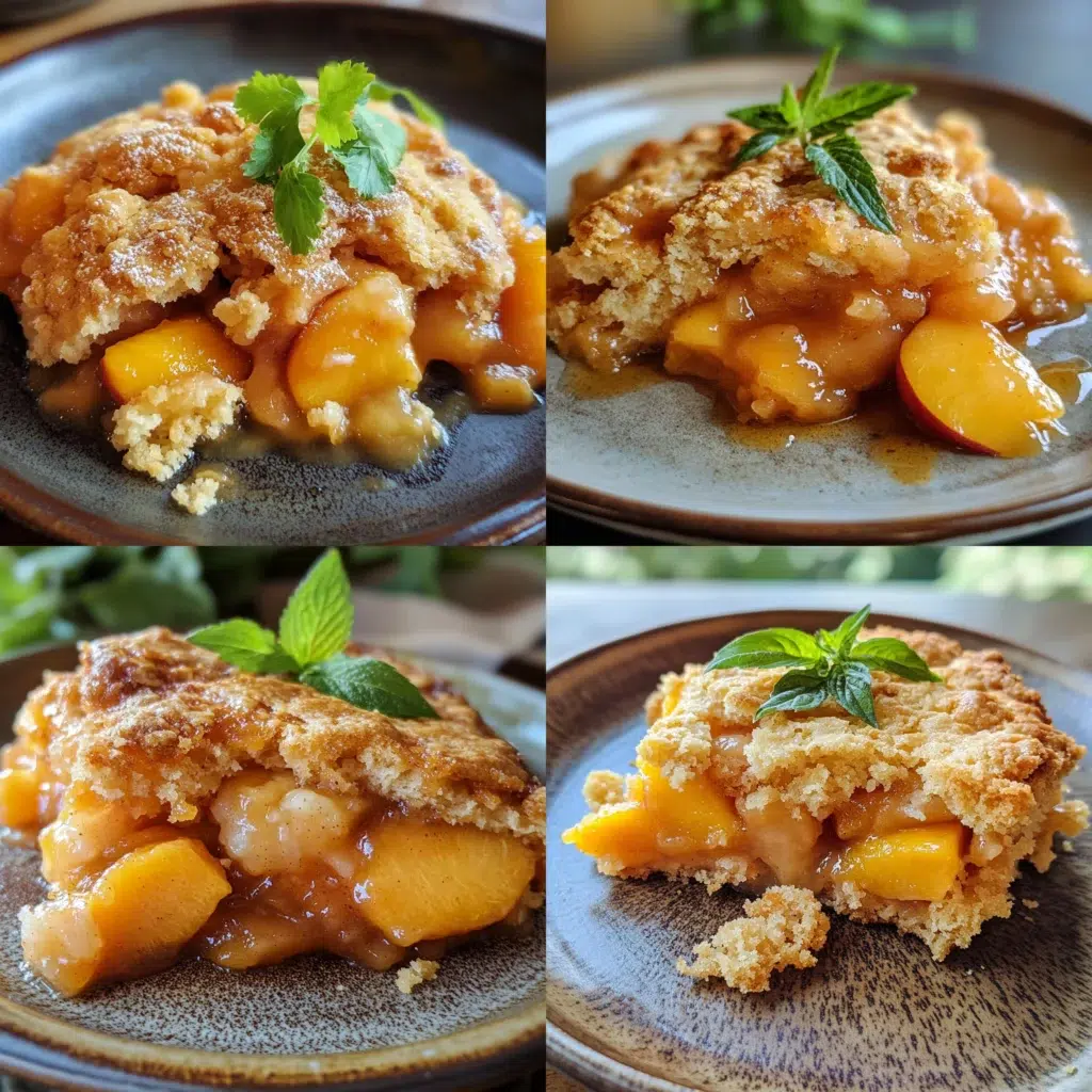 The Easiest Southern Peach Cobbler served fresh with rich texture and inviting color