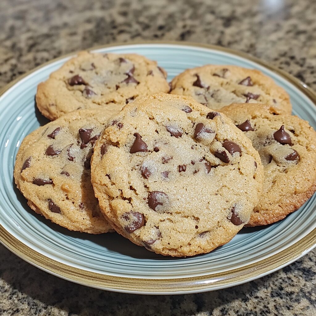 The Ultimate Chewy Chocolate Chip Cookies served on a plate in natural light