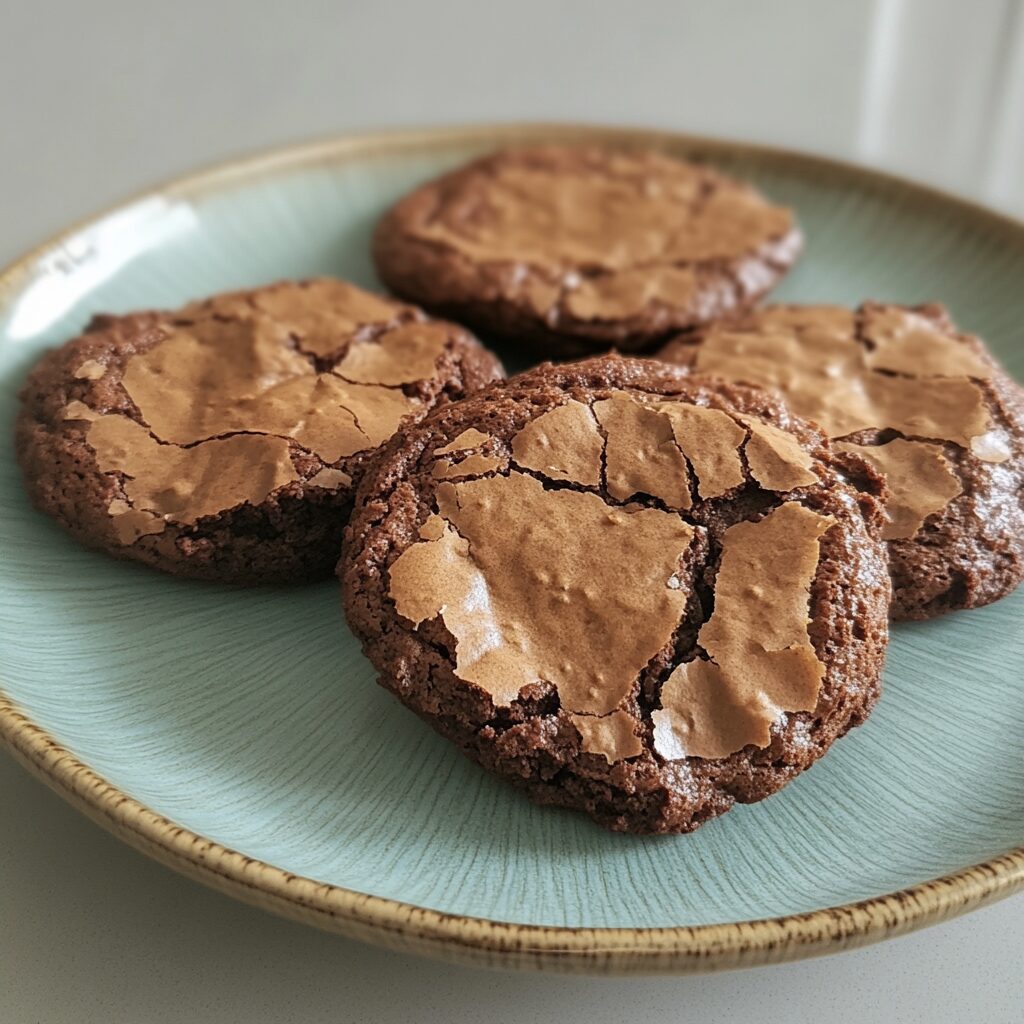 Ultimate Fudgy Brownie Cookies That Melt in Your Mouth served on a plate in natural light